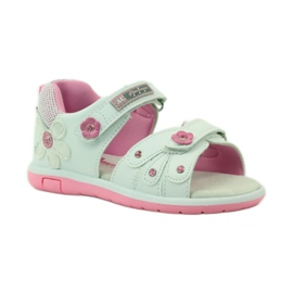 American Club Sandali da bambino con inserto in pelle americana 87285 rosa bianco 1