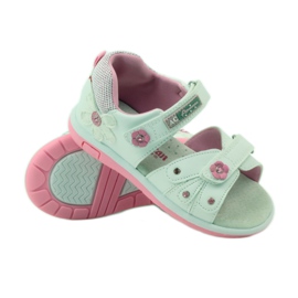 American Club Sandali da bambino con inserto in pelle americana 87285 rosa bianco 3