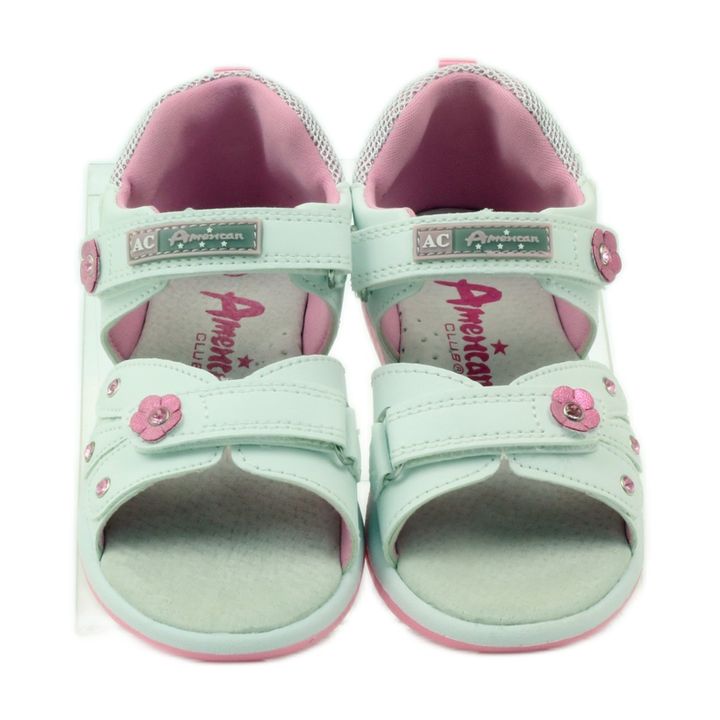 American Club Sandali da bambino con inserto in pelle americana 87285 rosa bianco 4