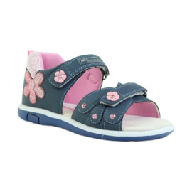 American Club Sandali da bambino con inserto in pelle americana 87285 rosa blu navy 1