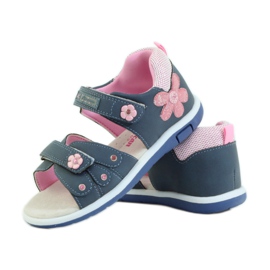 American Club Sandali da bambino con inserto in pelle americana 87285 rosa blu navy 3