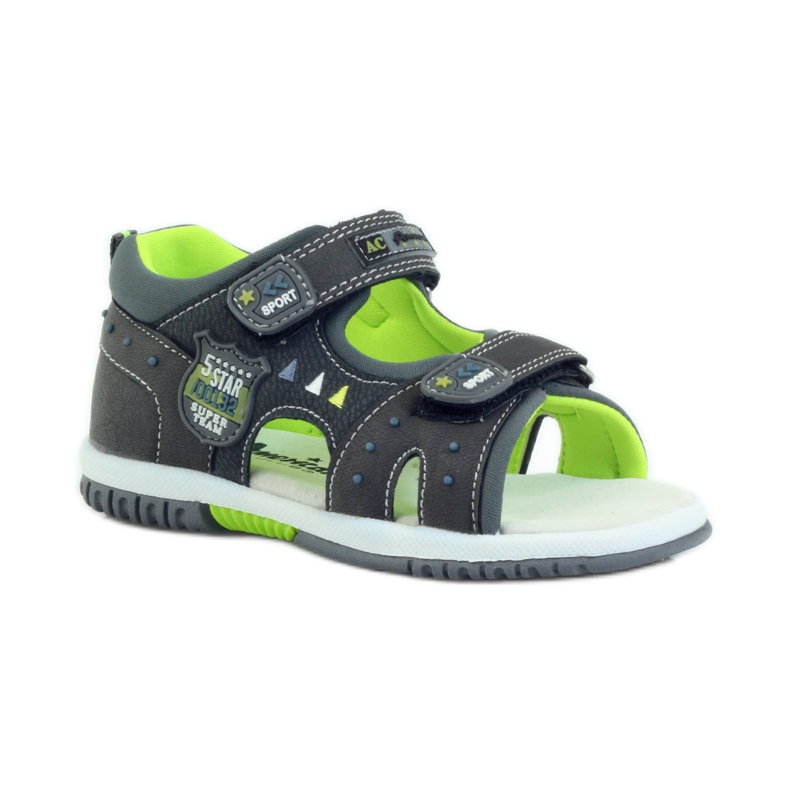 American Club Sandali da bambino con inserto in pelle americana 87289 grigio 1