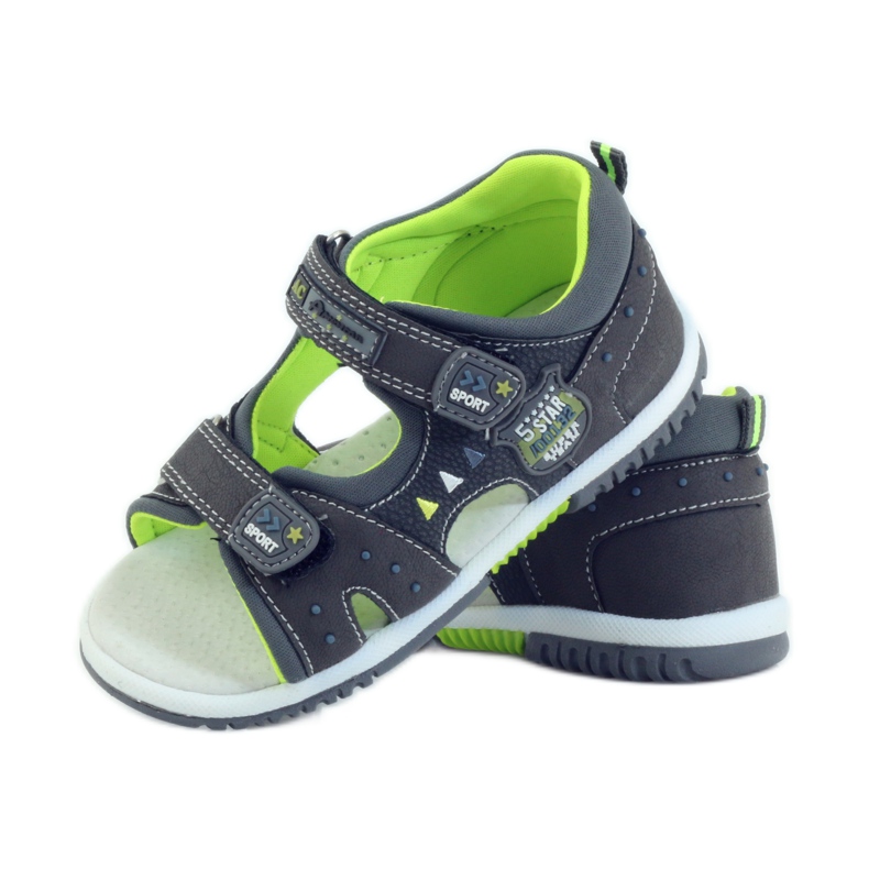 American Club Sandali da bambino con inserto in pelle americana 87289 grigio 3