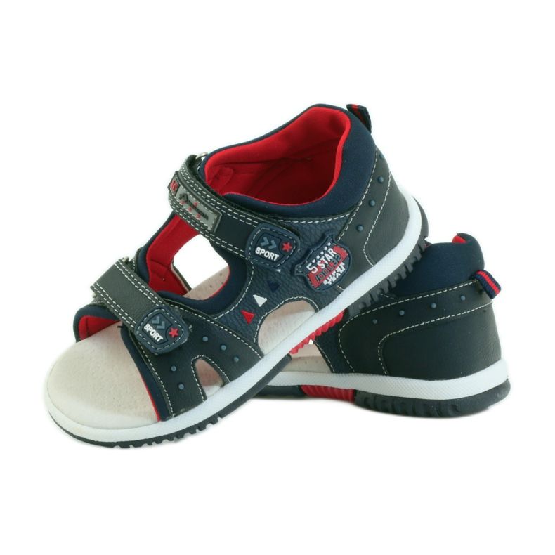 American Club Sandali da bambino con inserto in pelle americana 87289 blu navy 3