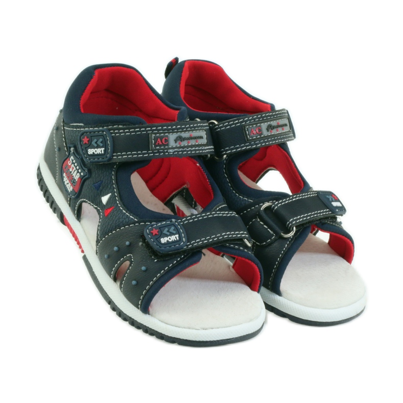 American Club Sandali da bambino con inserto in pelle americana 87289 blu navy 4