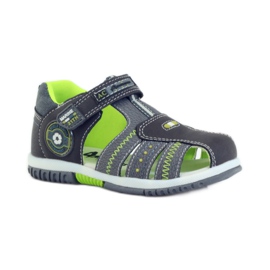American Club Sandali da bambino con inserto in pelle americana 87290 verde grigio 1