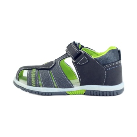 American Club Sandali da bambino con inserto in pelle americana 87290 verde grigio 2