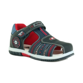 American Club Sandali da bambino con inserto in pelle americana 87290 blu navy rosso 1