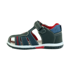 American Club Sandali da bambino con inserto in pelle americana 87290 blu navy rosso 2