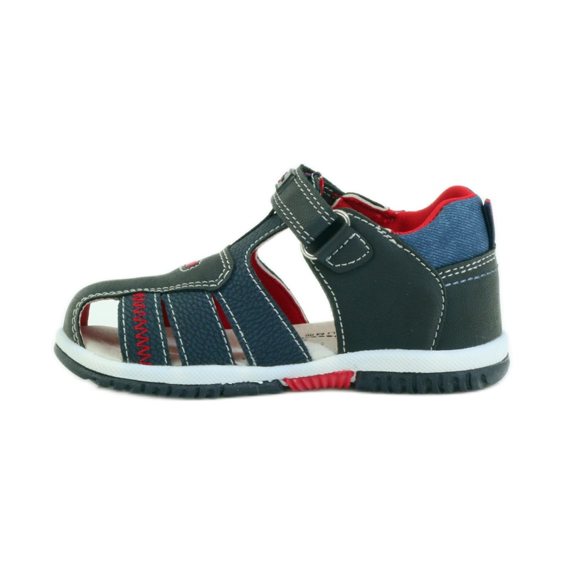 American Club Sandali da bambino con inserto in pelle americana 87290 blu navy rosso 2