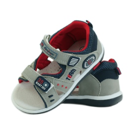American Club Sandali con inserto in pelle americana 87297 blu navy grigio 3
