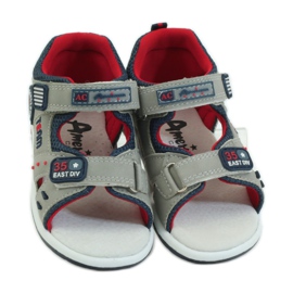 American Club Sandali con inserto in pelle americana 87297 blu navy grigio 4