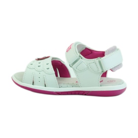 American Club Sandali da bambino con inserto in pelle americana 93606 rosa bianco 2
