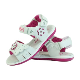 American Club Sandali da bambino con inserto in pelle americana 93606 rosa bianco 3