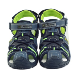 American Club Sandali da bambino con inserto in pelle americana 93607 blu navy verde arancia 4