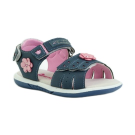 American Club Sandali con inserto in pelle americana 93606 blu navy rosa 1