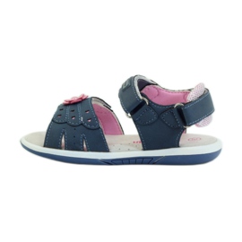 American Club Sandali con inserto in pelle americana 93606 blu navy rosa 2