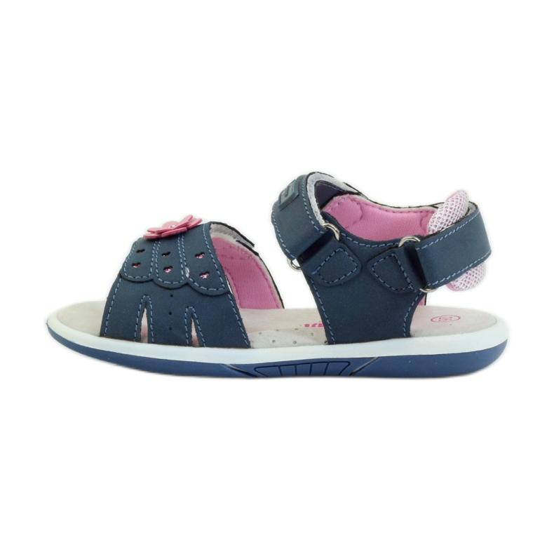 American Club Sandali con inserto in pelle americana 93606 blu navy rosa 2