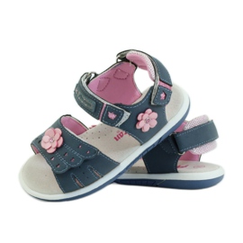 American Club Sandali con inserto in pelle americana 93606 blu navy rosa 3