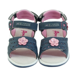 American Club Sandali con inserto in pelle americana 93606 blu navy rosa 4