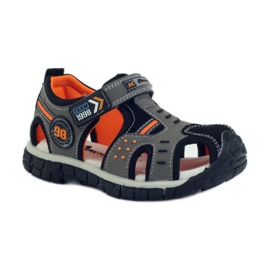 American Club Sandali con inserto in pelle americana 93594 grigio arancia 1
