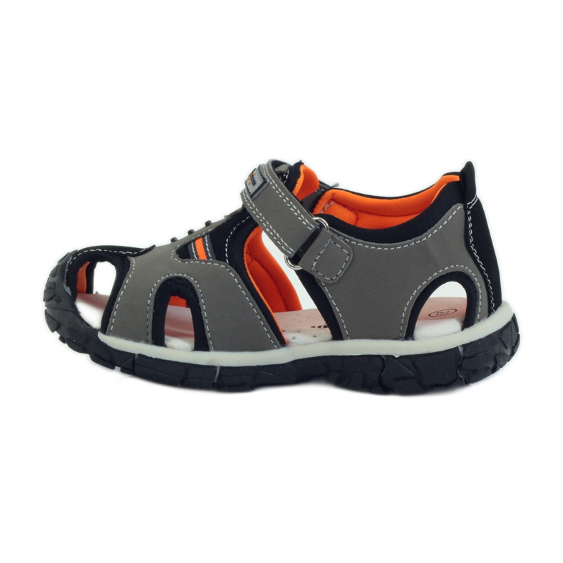 American Club Sandali con inserto in pelle americana 93594 grigio arancia 2
