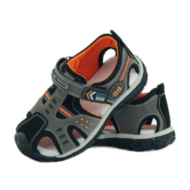 American Club Sandali con inserto in pelle americana 93594 grigio arancia 3