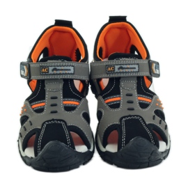 American Club Sandali con inserto in pelle americana 93594 grigio arancia 4