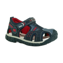 American Club Sandali con inserto in pelle americana 93594 blu navy rosso 1