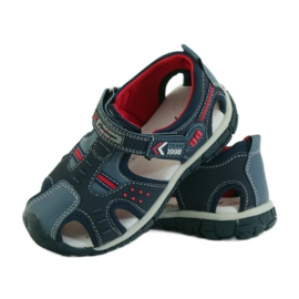 American Club Sandali con inserto in pelle americana 93594 blu navy rosso 3