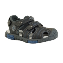 American Club Sandali da bambino con inserto in pelle americana 93603 grigio 1