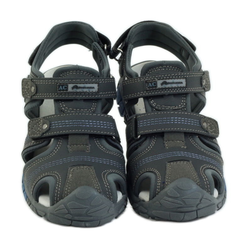 American Club Sandali da bambino con inserto in pelle americana 93603 grigio 4