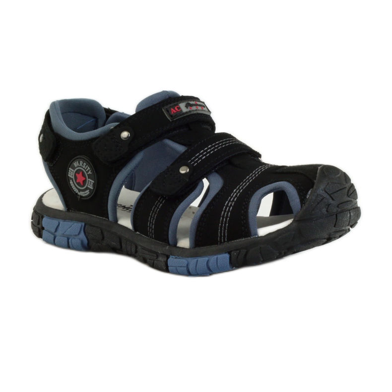 American Club Sandali con inserto in pelle americana 93603 nero 1