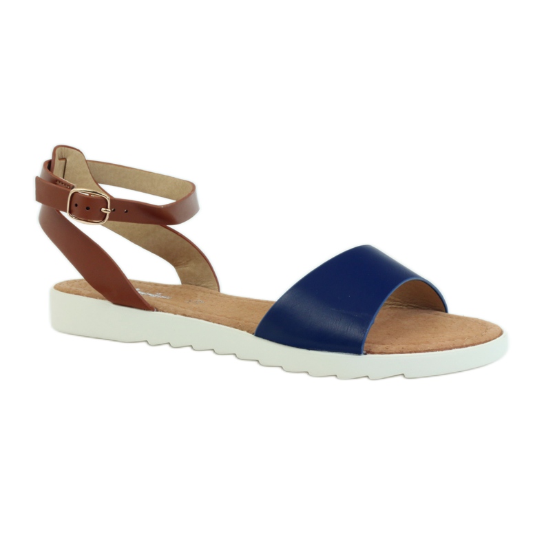 American Club Sandali con sottopiede in pelle American 170621 marrone blu navy 1