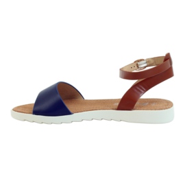 American Club Sandali con sottopiede in pelle American 170621 marrone blu navy 2