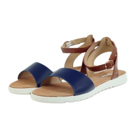 American Club Sandali con sottopiede in pelle American 170621 marrone blu navy 3