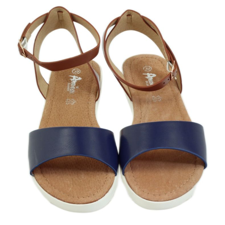 American Club Sandali con sottopiede in pelle American 170621 marrone blu navy 4