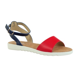 American Club Sandali con sottopiede in pelle American 170621 rosso blu navy 1
