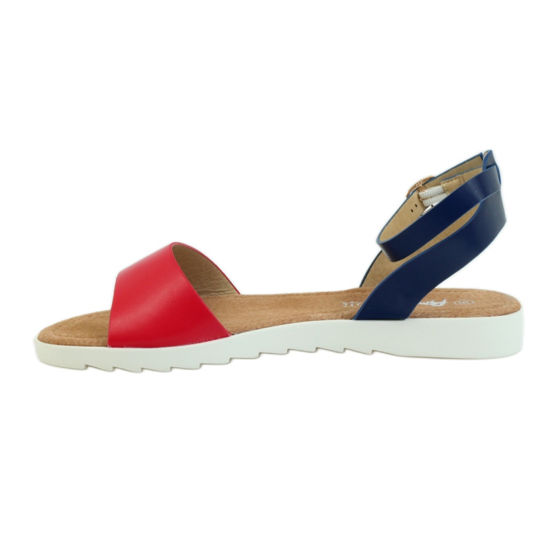 American Club Sandali con sottopiede in pelle American 170621 rosso blu navy 2