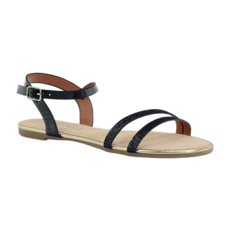 American Club Sandali neri American 052 glitterati nero 1