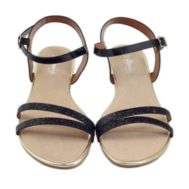 American Club Sandali neri American 052 glitterati nero 4