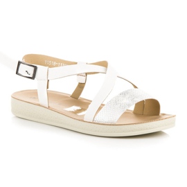 Sandali bassi con fibbia vinceza bianco 1