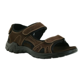 American Club Sandali sportivi da uomo in pelle americana marrone 1