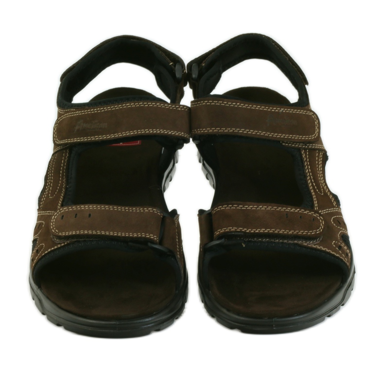 American Club Sandali sportivi da uomo in pelle americana marrone 4