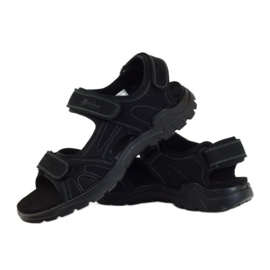 American Club Sandali sportivi da uomo in pelle americana nero 3