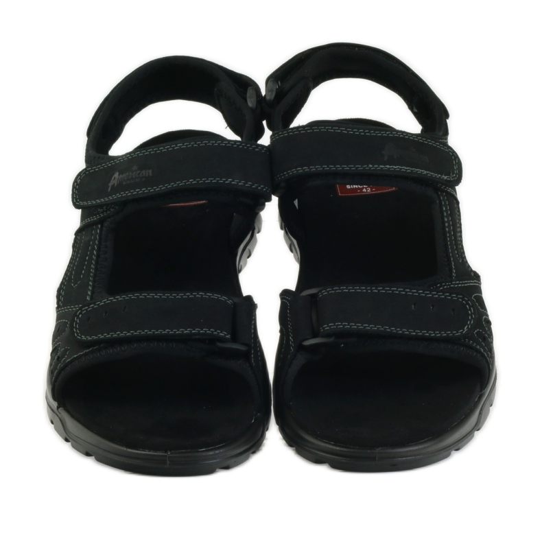 American Club Sandali sportivi da uomo in pelle americana nero 4