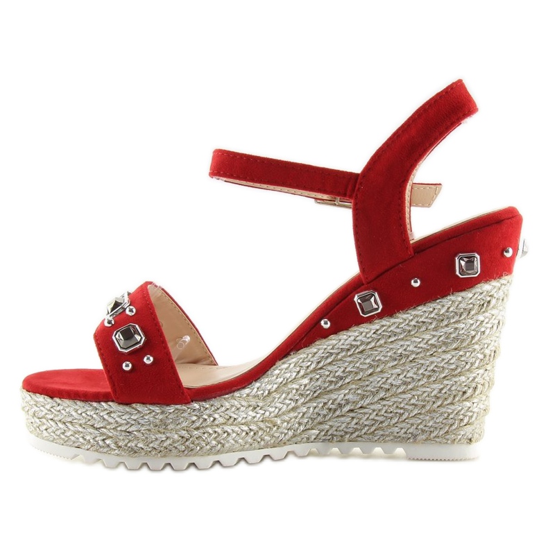 Espadrillas rosse su zeppa rossa TS-2730 Red rosso 1