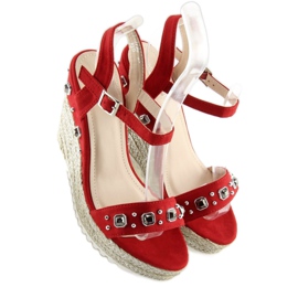 Espadrillas rosse su zeppa rossa TS-2730 Red rosso 2
