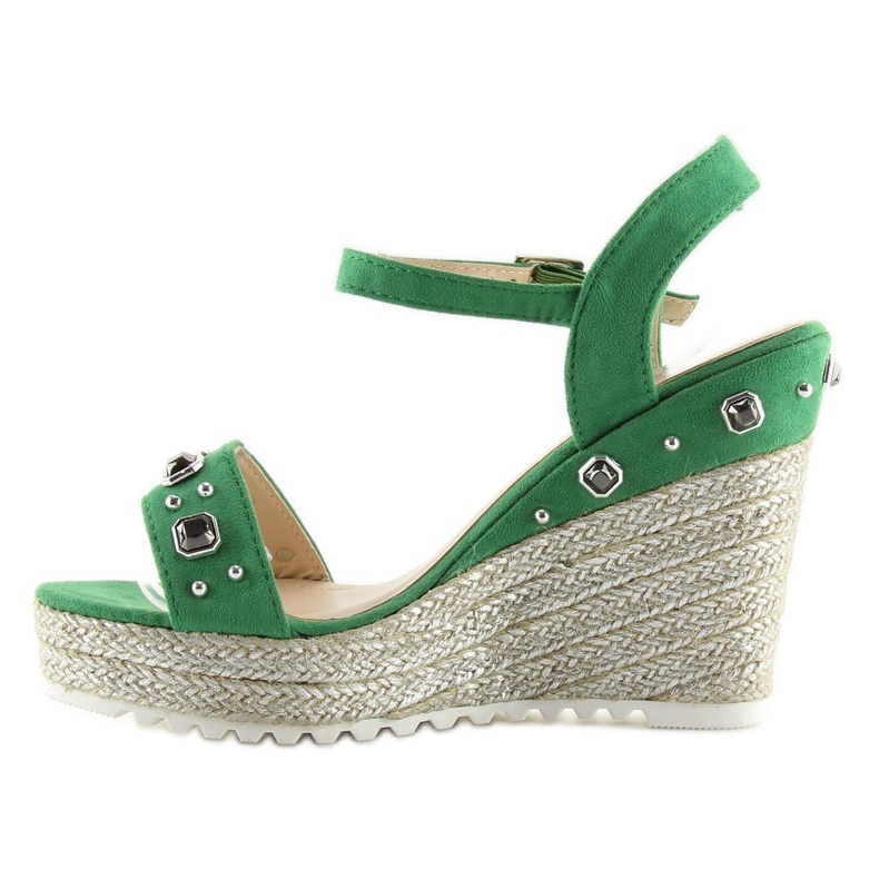 Espadrillas verdi su zeppe, verde TS-2730 Verde 1
