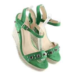 Espadrillas verdi su zeppe, verde TS-2730 Verde 2